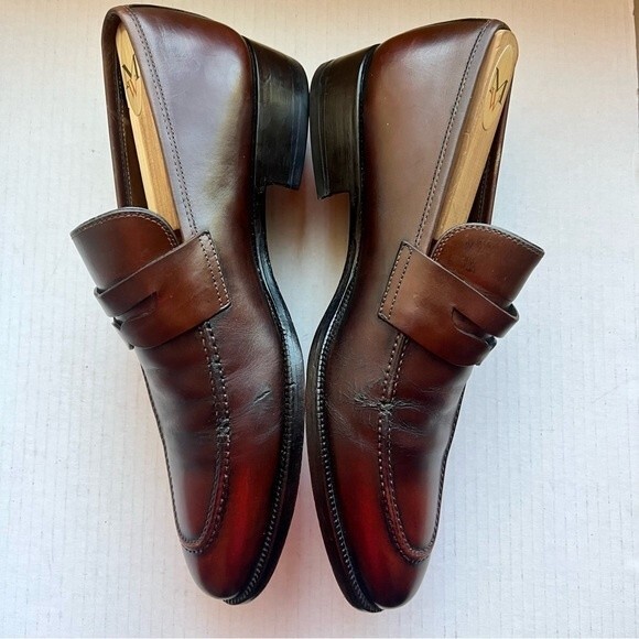 Magnanni Brown Leather Classic Penny Loafer Slip On Shoes Men’s Size 9 M 14658 - Picture 7 of 16